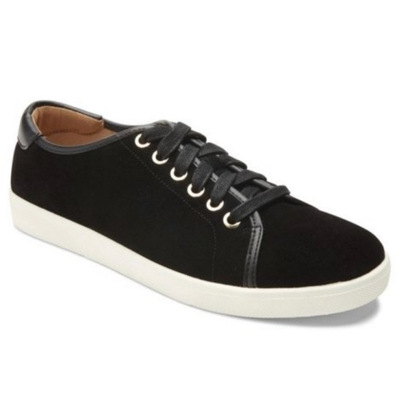 Vionic Shoes - Vionic Sunny Brimley Black Water Resistant Suede Lace Up Sneakers
